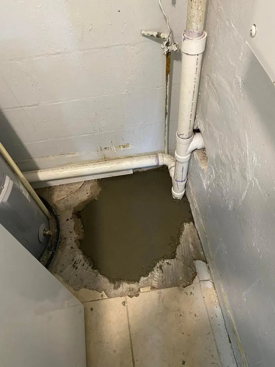 Plumbing Trench Concrete Pour Back