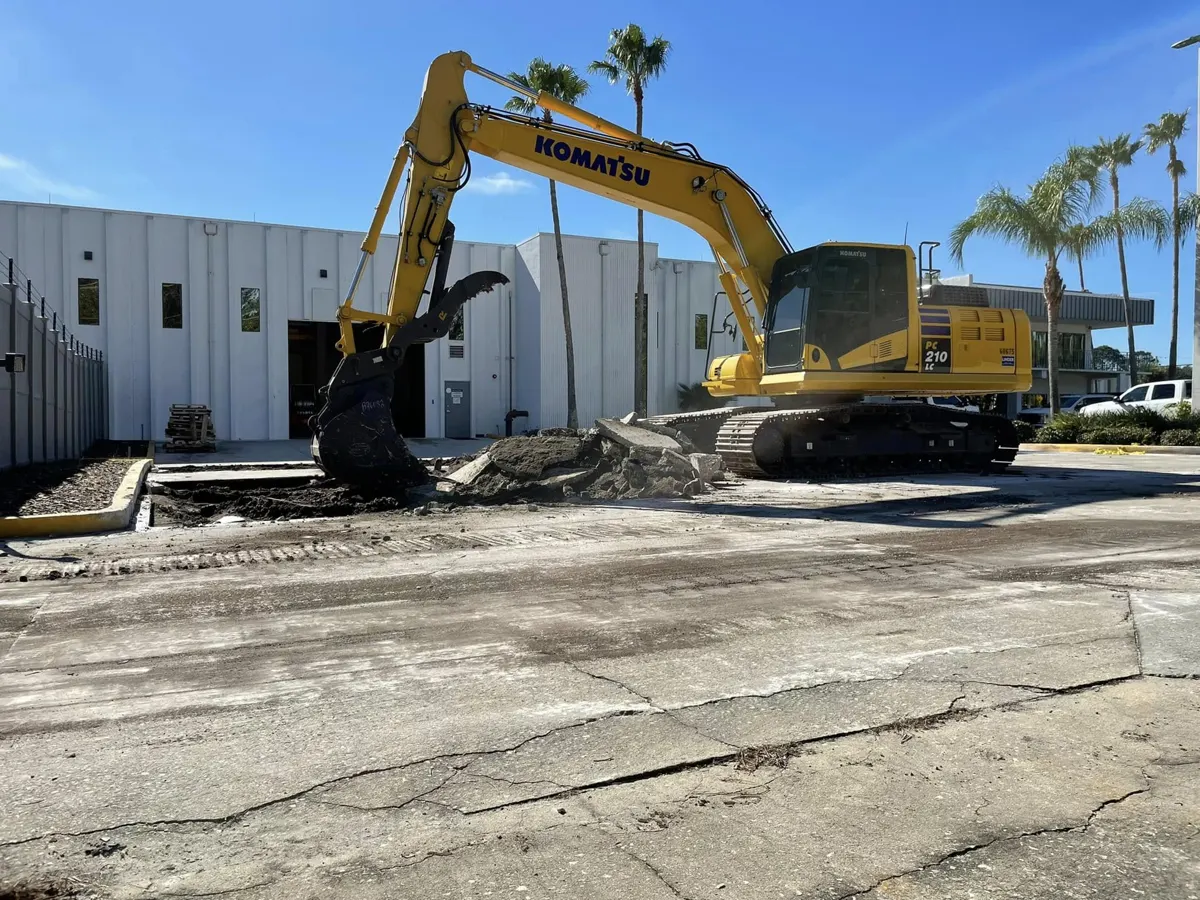 Removing damaged commercial concrete