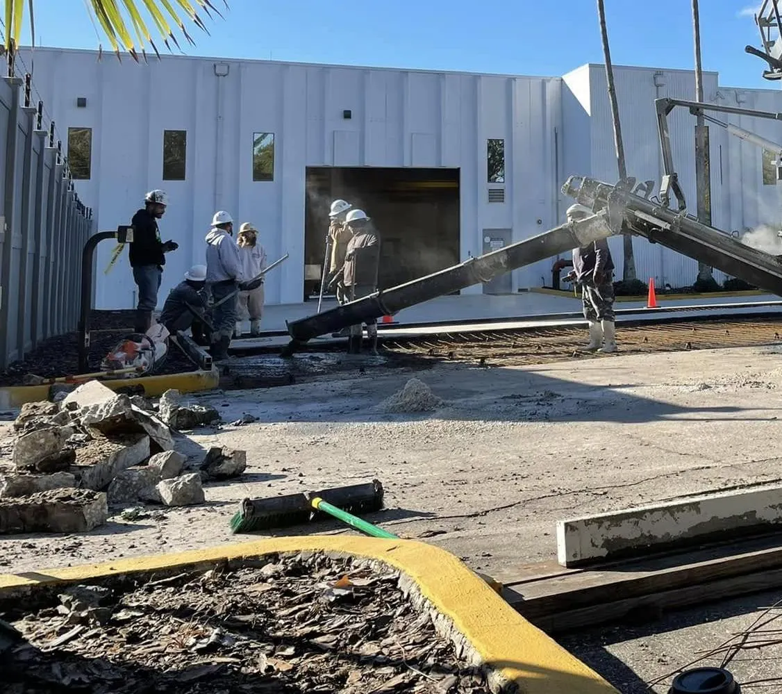 Commercial concrete pour at a business property